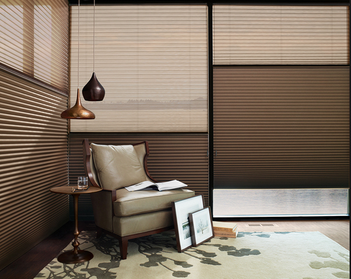 Cordless window blinds installed in a Coeur d'Alene rental property providing child-safe window coverage